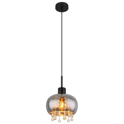 Globo - Candeeiro suspenso 1xE27/9W/230V diâmetro 21 cm preto
