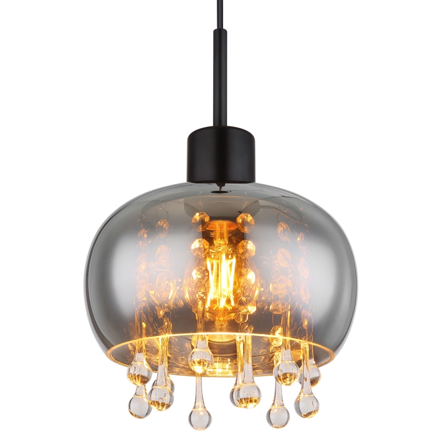Globo - Candeeiro suspenso 1xE27/9W/230V diâmetro 21 cm preto