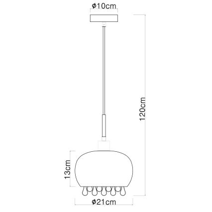 Globo - Candeeiro suspenso 1xE27/9W/230V diâmetro 21 cm preto