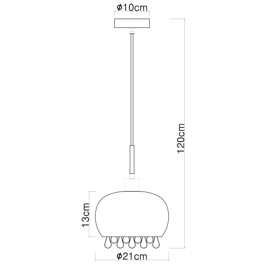 Globo - Candeeiro suspenso 1xE27/9W/230V diâmetro 21 cm preto
