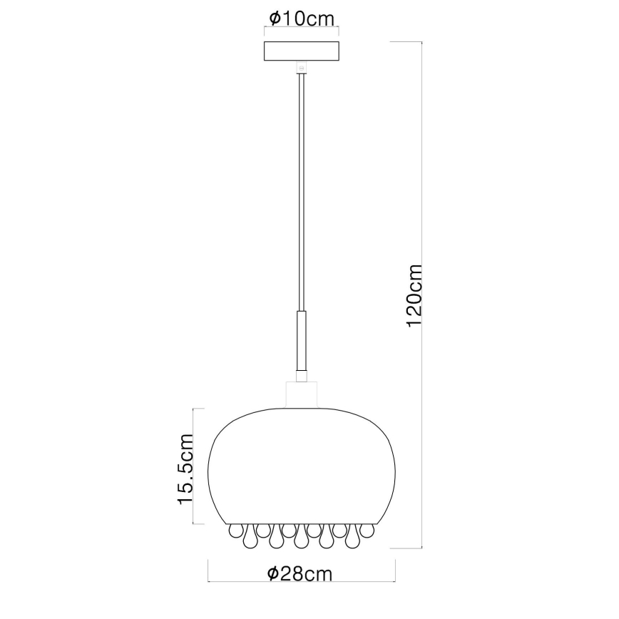 Globo - Candeeiro suspenso 1xE27/9W/230V diâmetro 28 cm preto