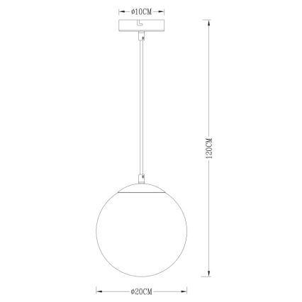 Globo - Candeeiro suspenso 1xE27/40W/230V diâmetro 20 cm