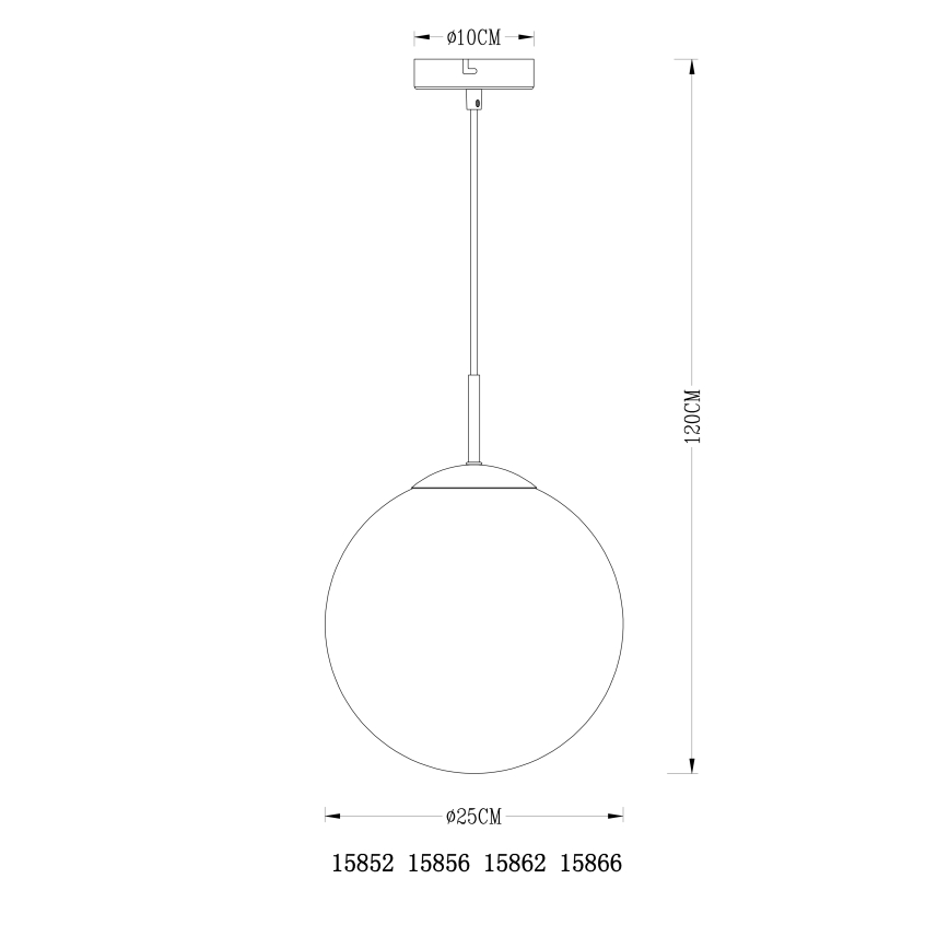Globo - Candeeiro suspenso 1xE27/40W/230V diâmetro 25 cm