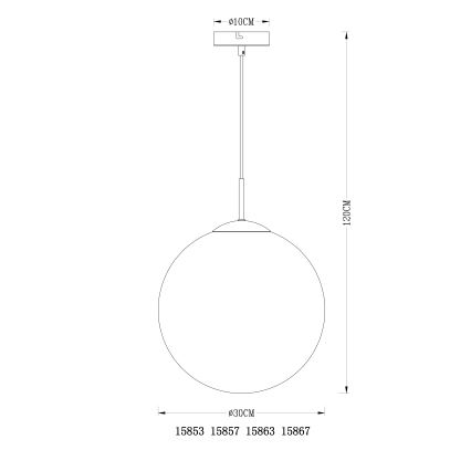 Globo - Candeeiro suspenso 1xE27/40W/230V diâmetro 30 cm