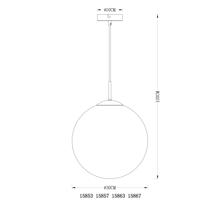 Globo - Candeeiro suspenso 1xE27/40W/230V diâmetro 30 cm