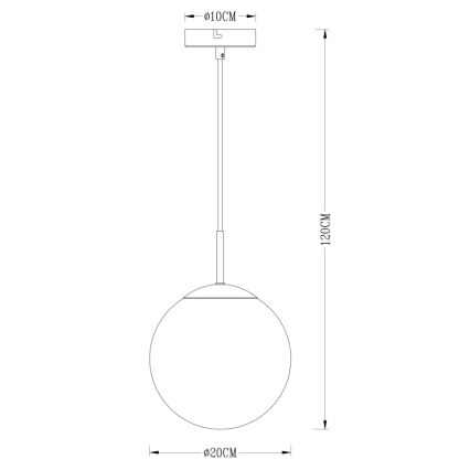 Globo - Candeeiro suspenso 1xE27/40W/230V diâmetro 20 cm