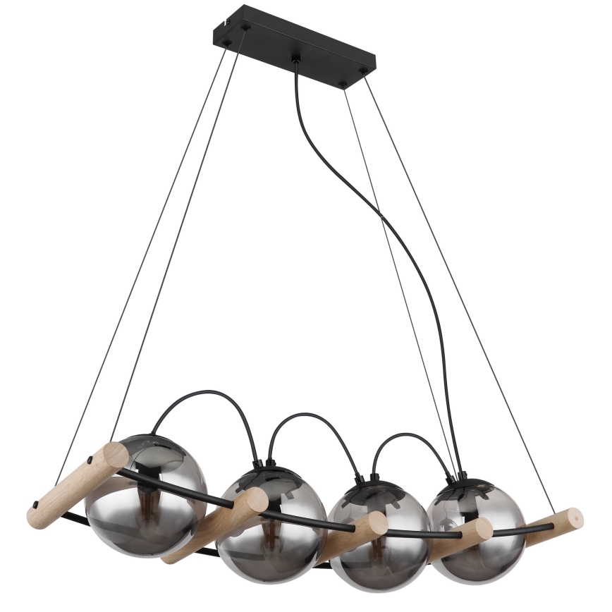Globo - Candeeiro suspenso 4xE14/15W/230V árvore da borracha