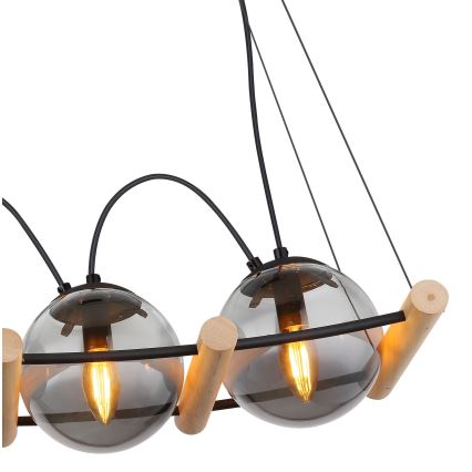 Globo - Candeeiro suspenso 4xE14/15W/230V árvore da borracha