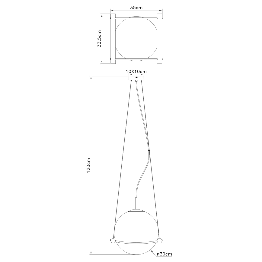 Globo - Candelabro suspenso 1xE27/15W/230V árvore da borracha