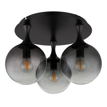 Globo - Candeeiro integrado 3xE27/10W/230V diâmetro 46 cm preto
