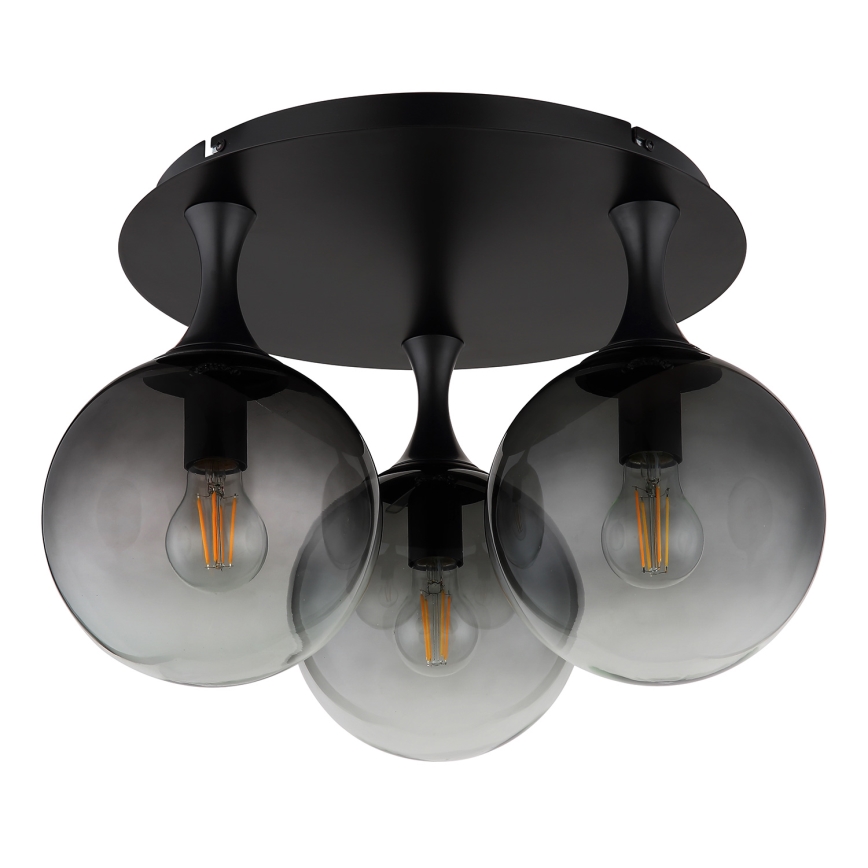 Globo - Candeeiro integrado 3xE27/10W/230V diâmetro 46 cm preto