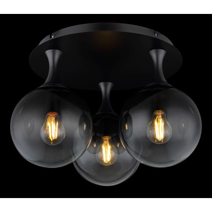 Globo - Candeeiro integrado 3xE27/10W/230V diâmetro 46 cm preto
