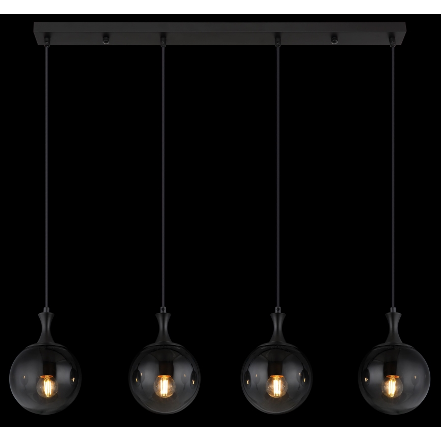 Globo - Candeeiro suspenso 4xE27/10W/230V preto