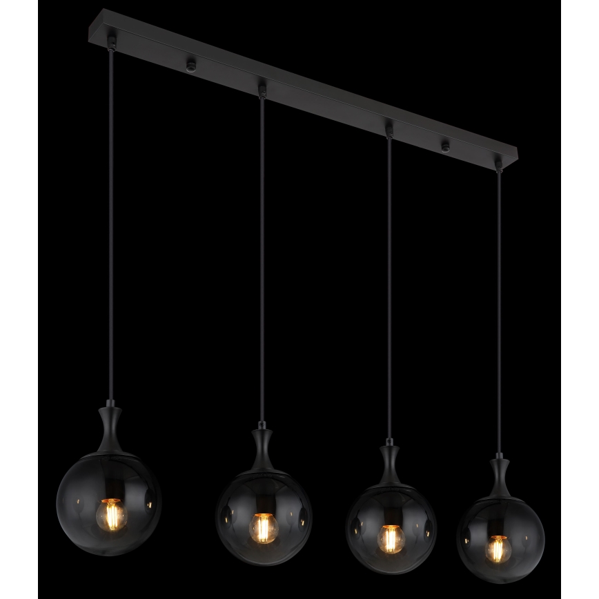 Globo - Candeeiro suspenso 4xE27/10W/230V preto