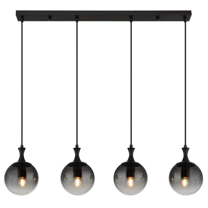 Globo - Candeeiro suspenso 4xE27/10W/230V preto