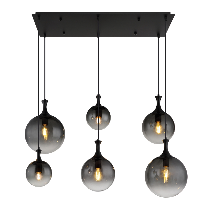 Globo - Candeeiro suspenso 6xE27/10W/230V preto