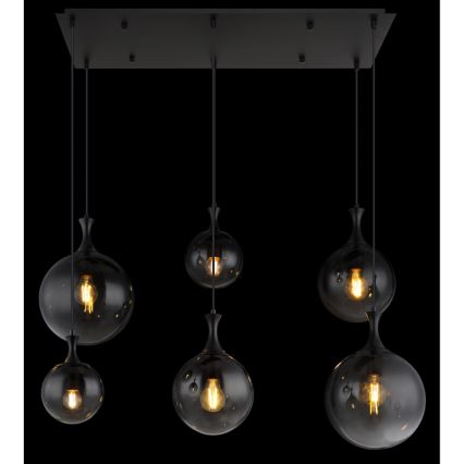 Globo - Candeeiro suspenso 6xE27/10W/230V preto