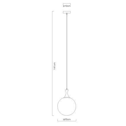 Globo - Candeeiro suspenso 1xE27/10W/230V diâmetro 25 cm preto