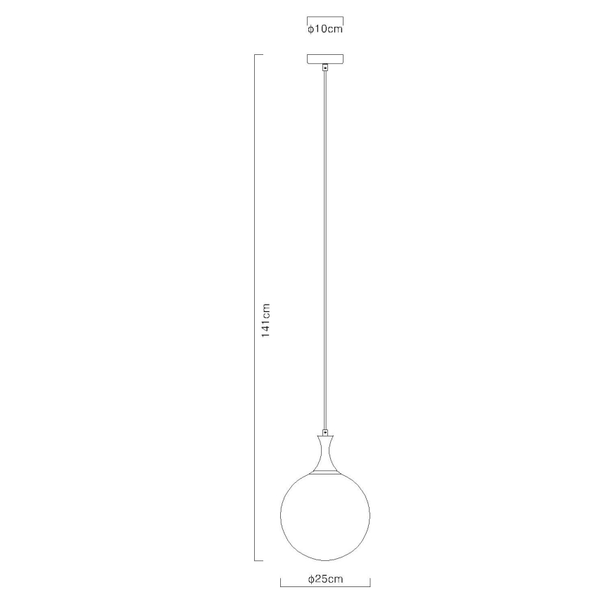 Globo - Candeeiro suspenso 1xE27/10W/230V diâmetro 25 cm preto