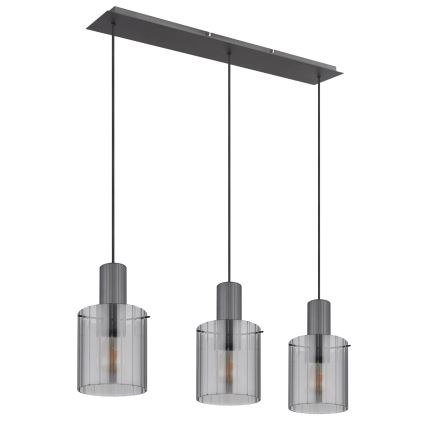 Globo - Candeeiro suspenso 3xE27/40W/230V cinzento