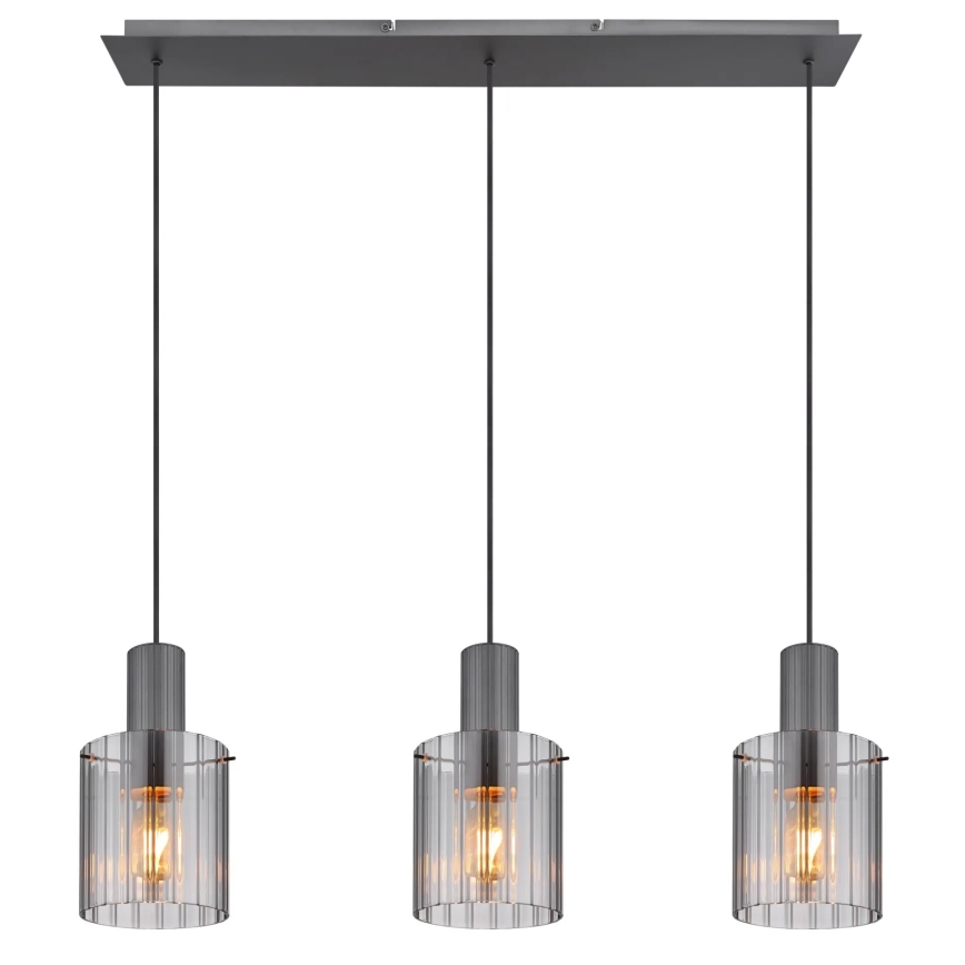 Globo - Candeeiro suspenso 3xE27/40W/230V cinzento