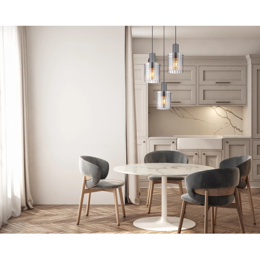 Globo - Candeeiro suspenso 3xE27/40W/230V diâmetro 48 cm cinzento