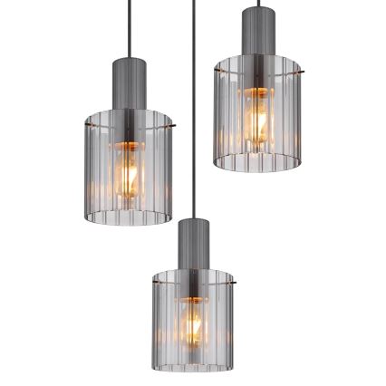 Globo - Candeeiro suspenso 3xE27/40W/230V diâmetro 48 cm cinzento