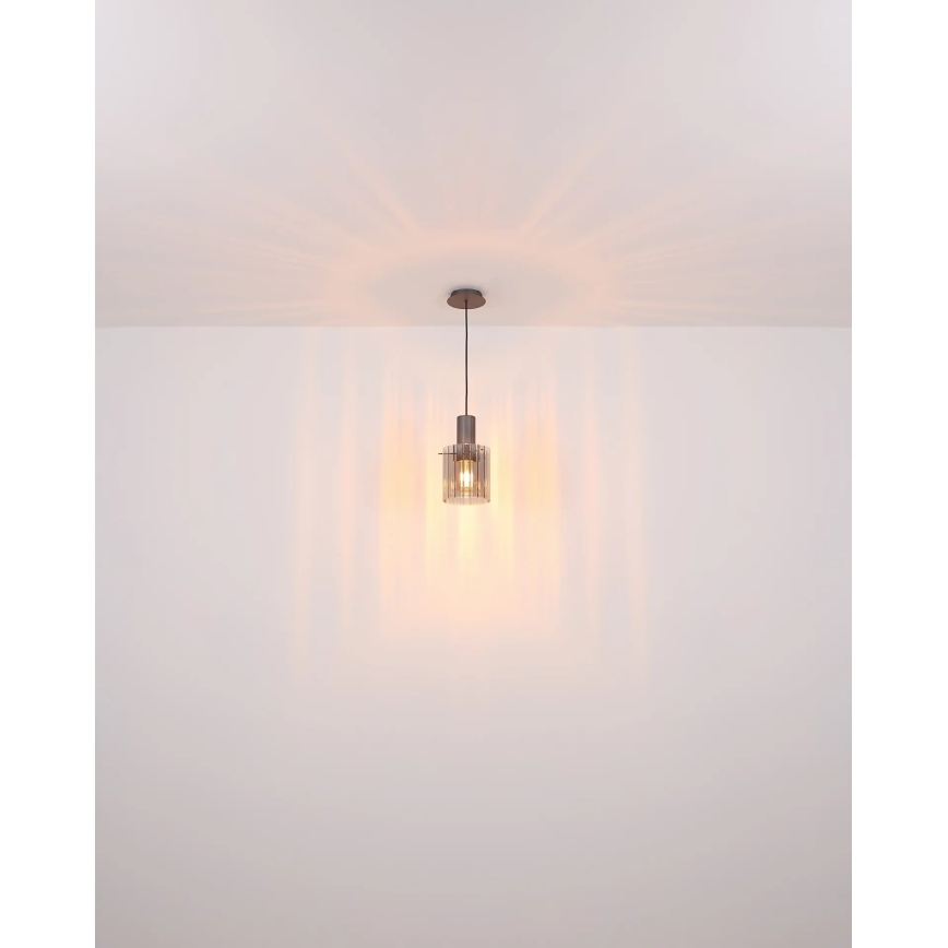 Globo - Candeeiro suspenso 1xE27/40W/230V diâmetro 18 cm castanho