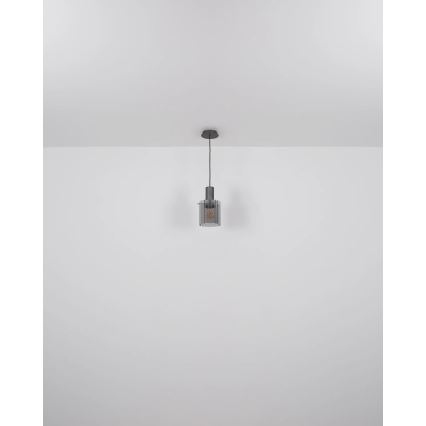 Globo - Candeeiro suspenso 1xE27/40W/230V diâmetro 18 cm castanho