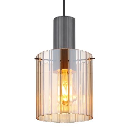 Globo - Candeeiro suspenso 1xE27/40W/230V diâmetro 18 cm castanho