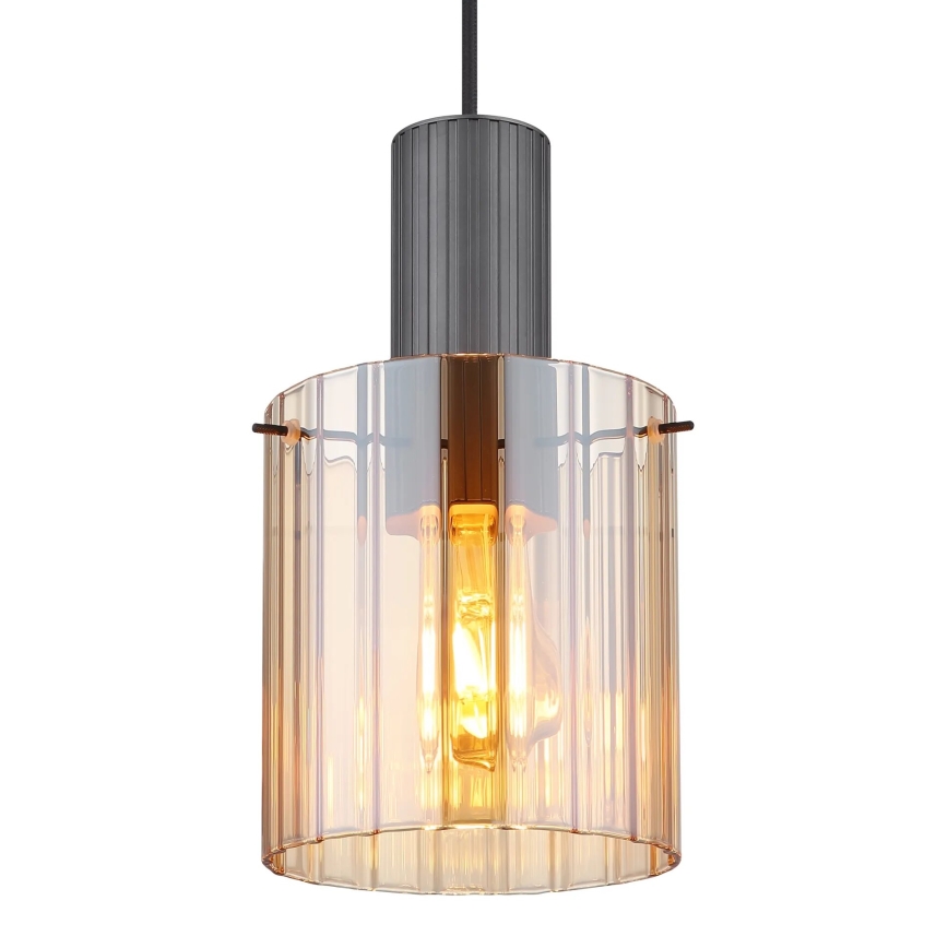 Globo - Candeeiro suspenso 1xE27/40W/230V diâmetro 18 cm castanho