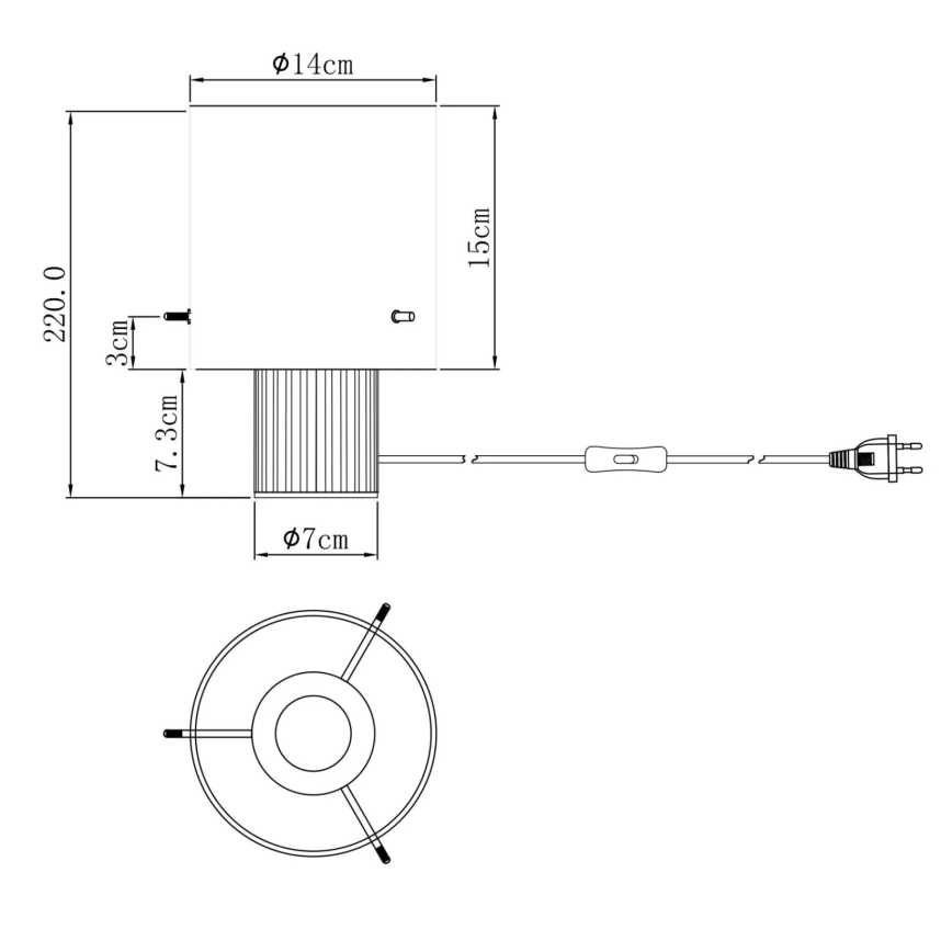 Globo - Candeeiro de mesa 1xE27/40W/230V diâmetro 14 cm cinzento