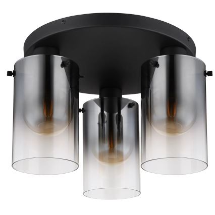 Globo - Candeeiro integrado 3xE27/40W/230V diâmetro 40,5 cm preto