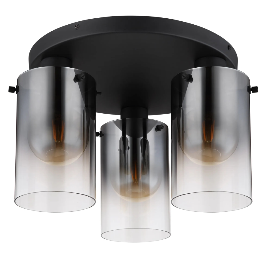 Globo - Candeeiro integrado 3xE27/40W/230V diâmetro 40,5 cm preto