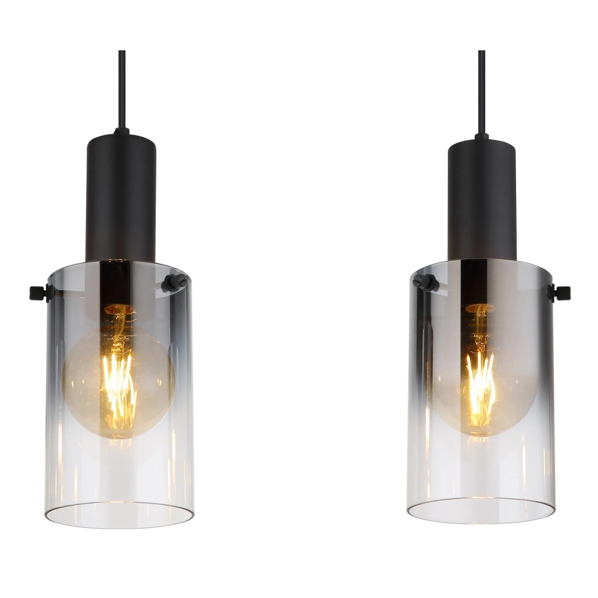 Globo - Candeeiro suspenso 3xE27/40W/230V preto