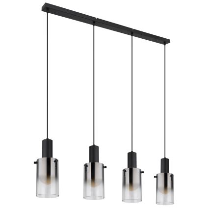 Globo - Candeeiro suspenso 4xE27/40W/230V preto