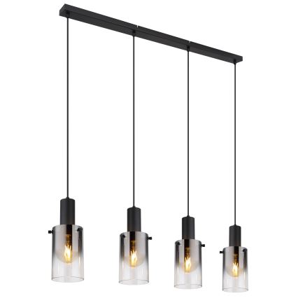 Globo - Candeeiro suspenso 4xE27/40W/230V preto