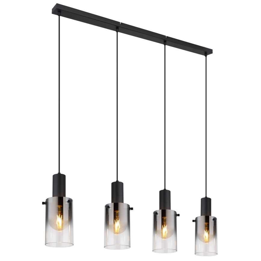 Globo - Candeeiro suspenso 4xE27/40W/230V preto
