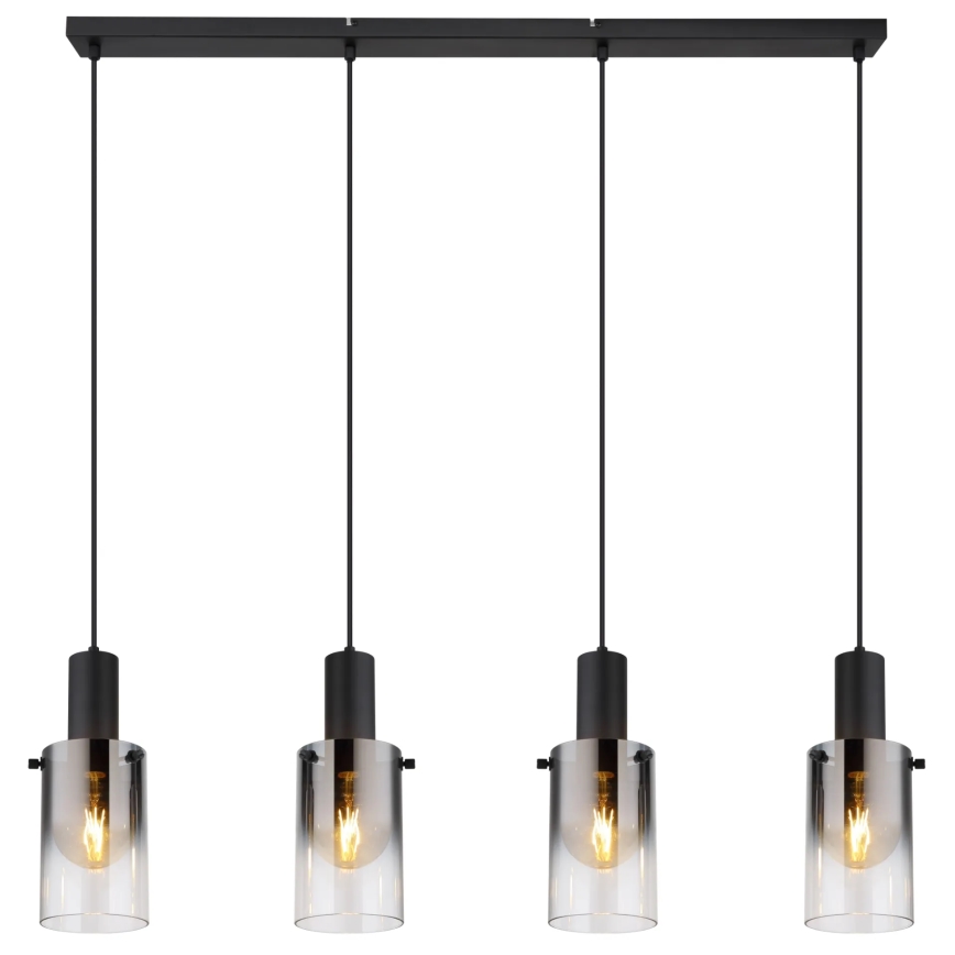 Globo - Candeeiro suspenso 4xE27/40W/230V preto