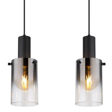 Globo - Candeeiro suspenso 4xE27/40W/230V preto