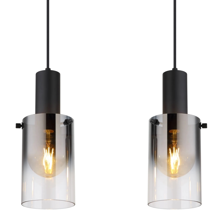Globo - Candeeiro suspenso 4xE27/40W/230V preto