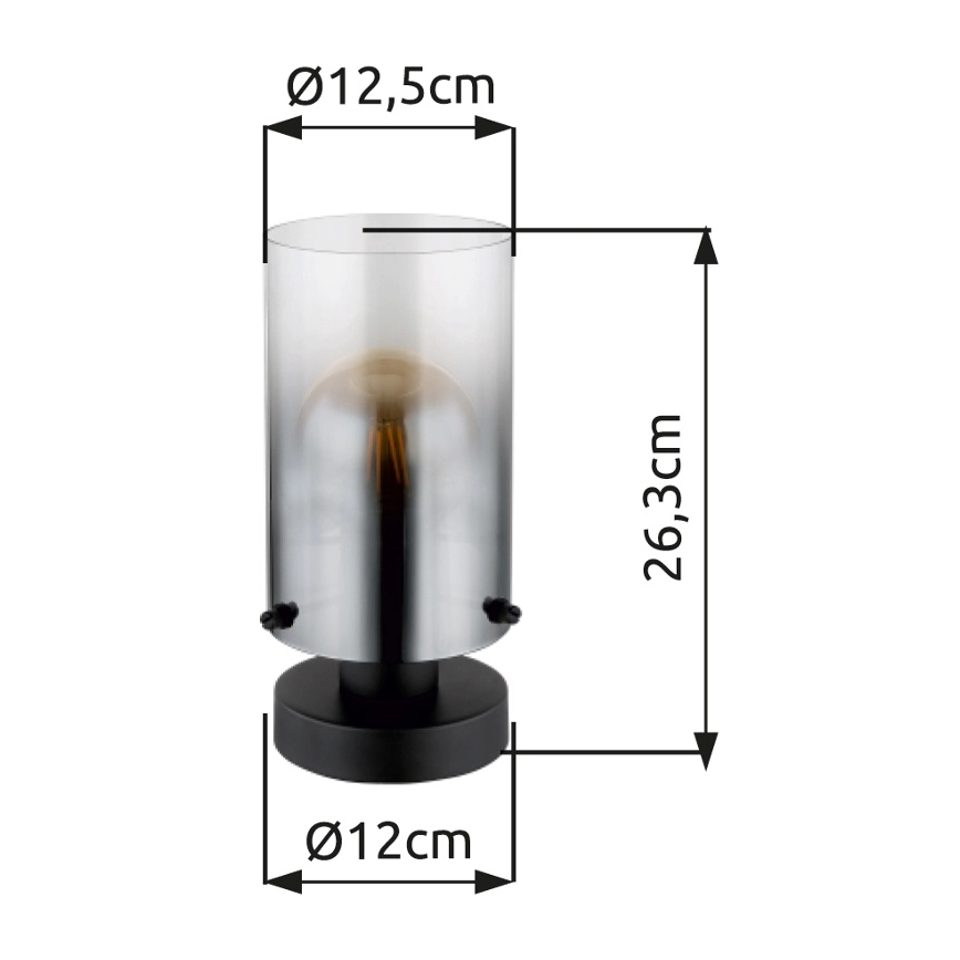 Globo - Candeeiro de mesa 1xE27/40W/230V diâmetro 12,5 cm preto