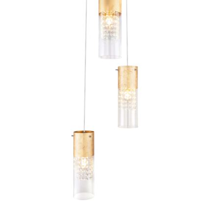 Globo - Candeeiro suspenso 3xE27/60W/230V diâmetro 30 cm dourado
