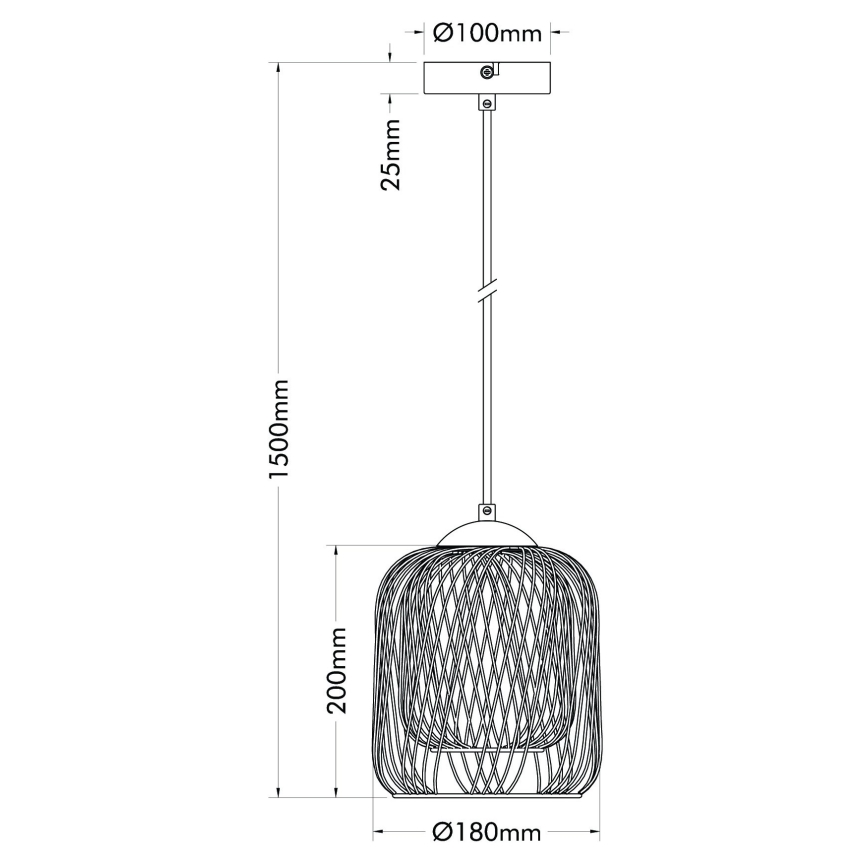 Globo - Lustre suspenso com cabo 1xE27/40W/230V Ø 18 cm