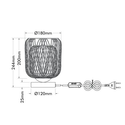 Globo - Candeeiro de mesa 1xE27/40W/230V