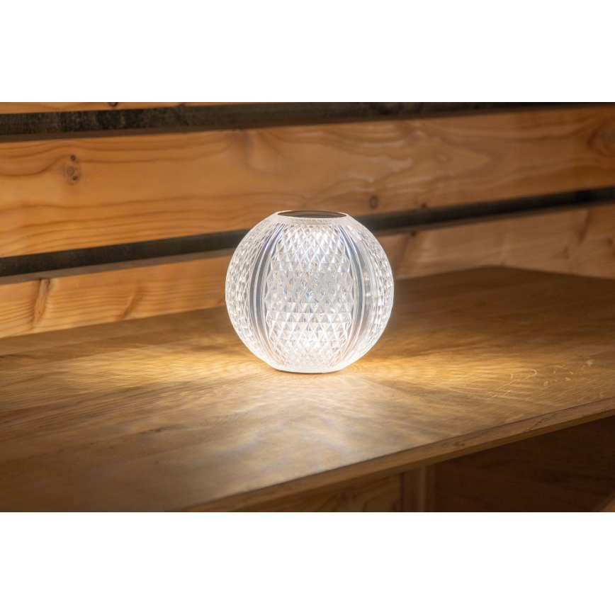 Globo - Candeeiro de mesa táctil LED com regulação LED/2W/5V 1200 mAh USB transparente