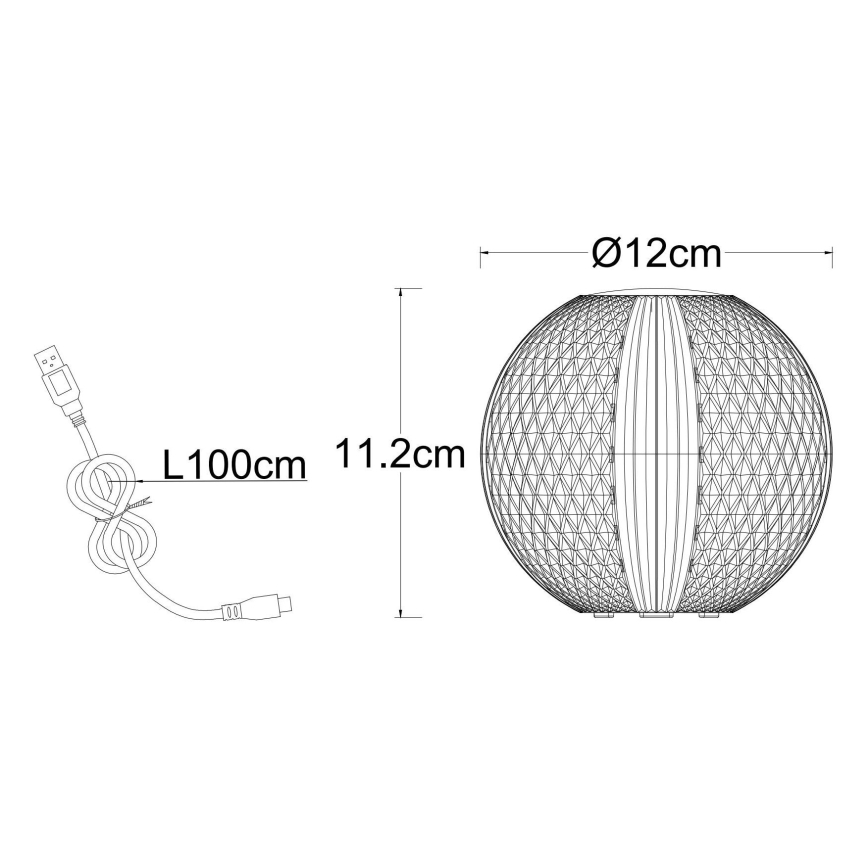 Globo - Candeeiro de mesa táctil LED com regulação LED/2W/5V 1200 mAh USB transparente