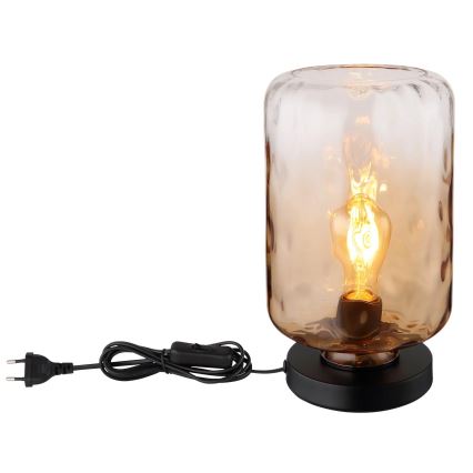 Globo - Candeeiro de mesa 1xE27/60W/230V castanho