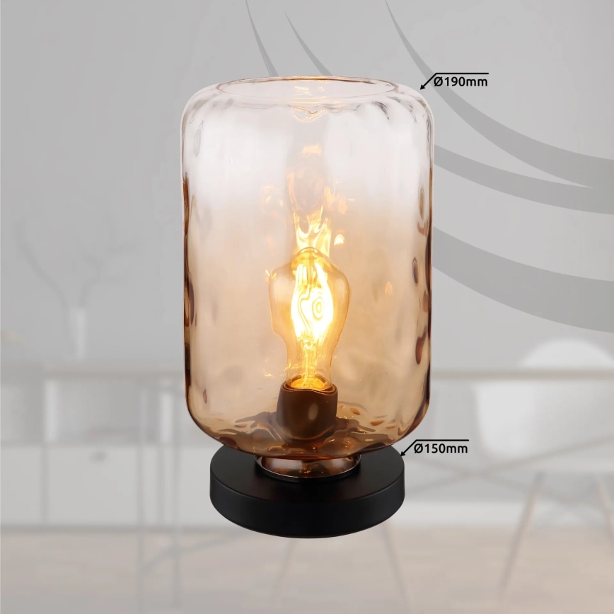 Globo - Candeeiro de mesa 1xE27/60W/230V castanho