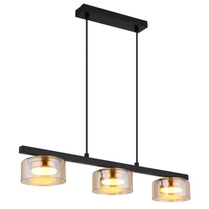 Globo - Candeeiro suspenso LED 3xGX53/6W/230V fumado/castanho